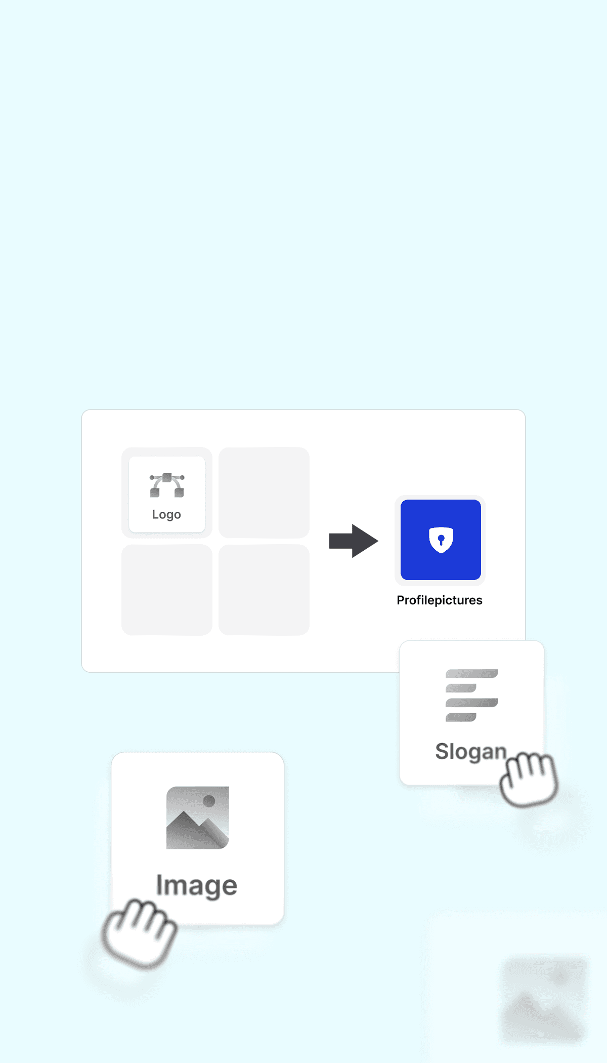 Screenshot of the asset crafter tool for quick brand asset creation